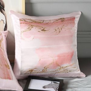Capa de almofada de sofá de seda para hotel em casa com designs personalizados impressos fronha