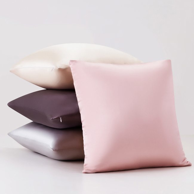 Funda de almohada de tiro de seda 100% decorativa para el hogar personalizado para sala de estar