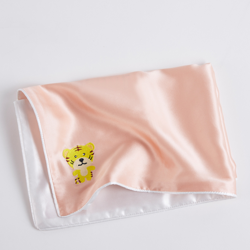子供のための動物パターン刺繍シルク枕カバー