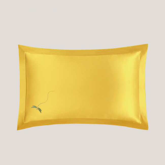 卸売カスタム ロゴまたはパターン刺繍 22 匁シルク ベッド枕カバー