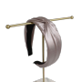 Женская роскошная шелковая повязка на голову, сплошной цвет, эластичная шелковая повязка для волос