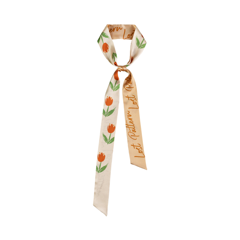 Cravate en Twilly de Soie Pure Imprimée pour Femme Chouchou en Soie de Mûrier