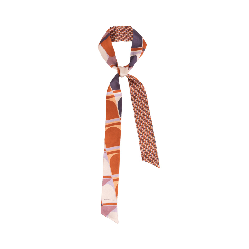 Cravate en Twilly de Soie Pure Imprimée pour Femme Chouchou en Soie de Mûrier