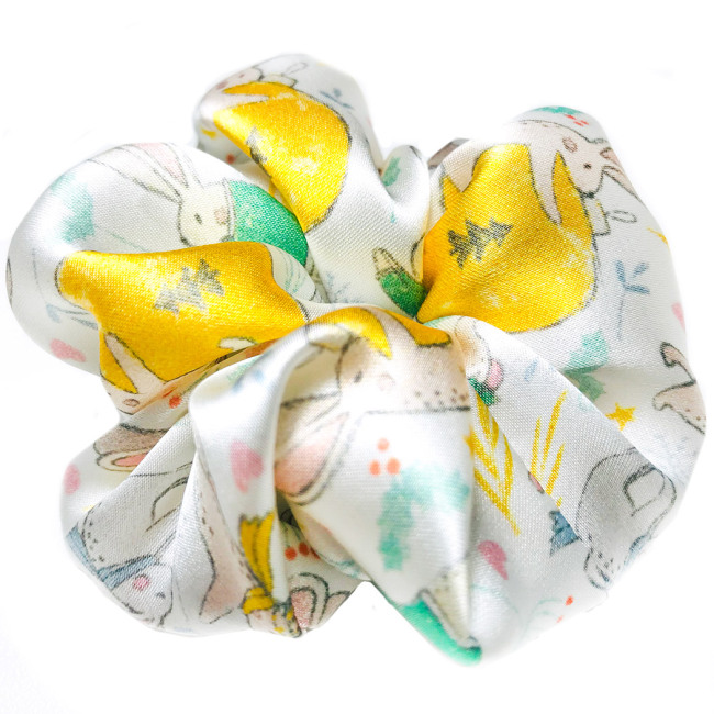 Patrones encantadores impresos personalizados para niños Scrunchies de seda para niños