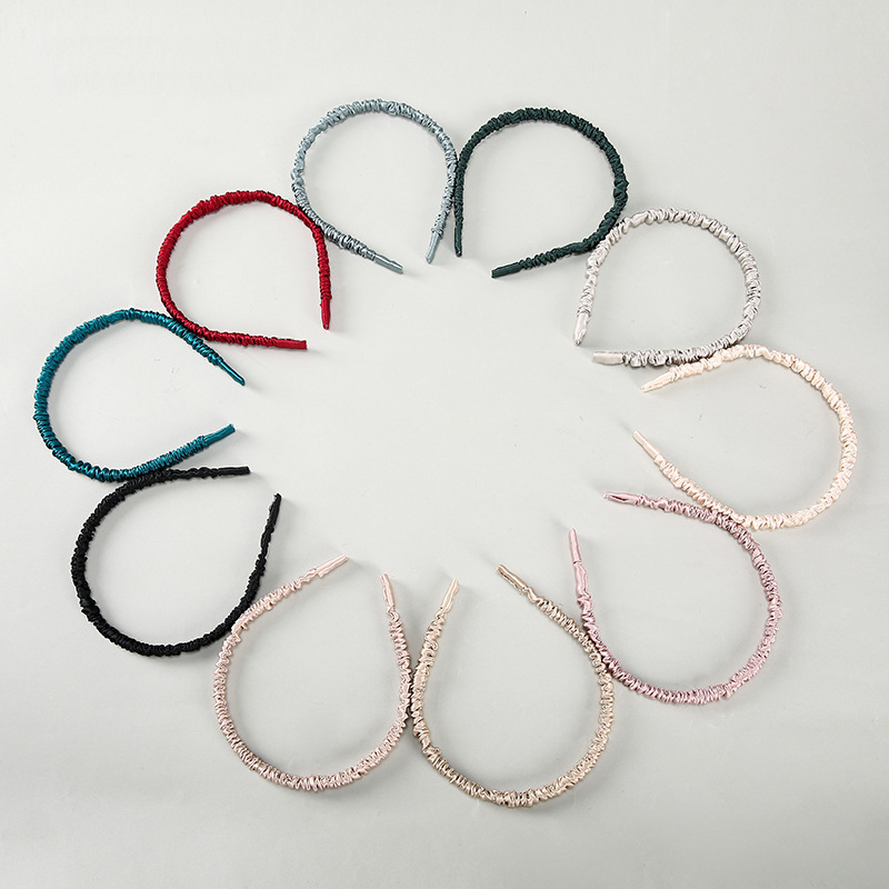 Großhandel benutzerdefinierte Farbe Seidenstirnbänder für Frauen