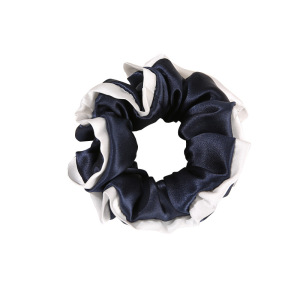Contrast White Color Edge Big 100% Real Silk Scrunchies