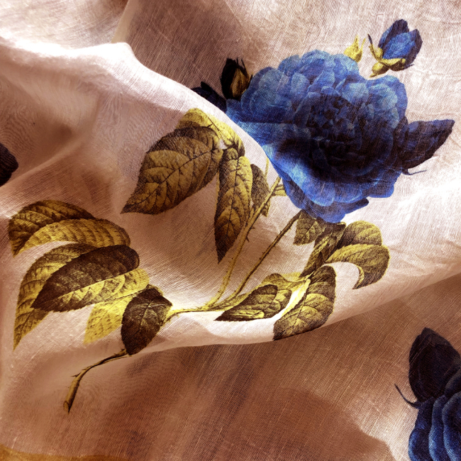 Шелковые льняные ткани с набивным рисунком на заказ
