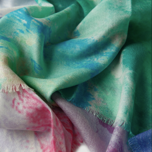Tecido de lã de seda estampado personalizado