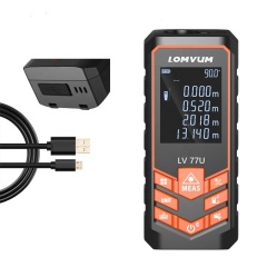 LOMVUM LV77U Medidores de distancia de medición digital de telémetro láser de carga USB de voz