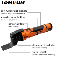 Outil multifonctions LOMVUM avec jeu de lames de scie multi-outils oscillantes
