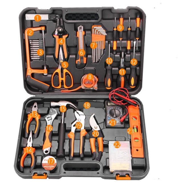 49PCS Juegos de herramientas manuales para el hogar y el kit de herramientas de reparación multifunción