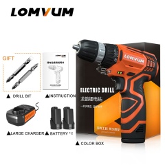 LOMVUM 2 штуки 2.0 Ач литиевая батарея ударный магнит многофункциональная бесщеточная электрическая дрель