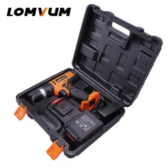 LOMVUM 20V Trigger Switch Power Tools 35Nm Аккумуляторная дрель-машина со сверлами и головками