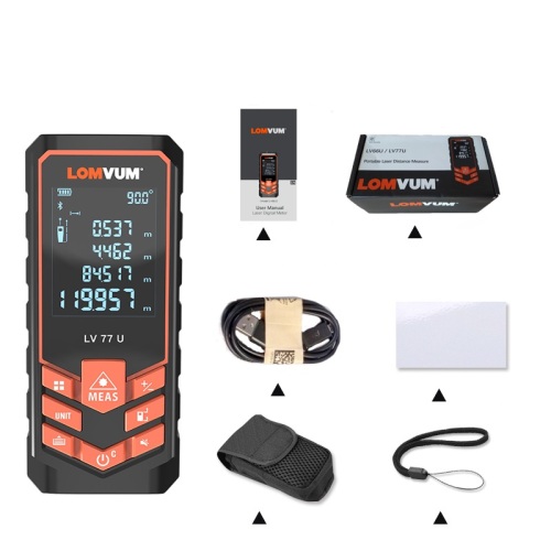 LOMVUM USB Charging LV77U Handhold laser distance meter Digital rangefinder Electrical Tape Measure Tools