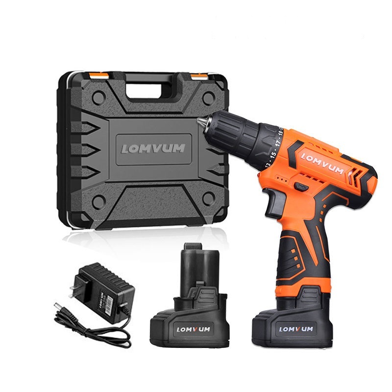 LOMVUM 12V Lithium-Ion Cordless Driver Drill Kit 2 speed shift 25nm Screwdriver Rechargeable