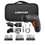 LOMVUM 4V USB Rechargeable Cordless Drill 4 Adapter Changeable Multifunctional Home DIY Screwdriver Mini Electric Drill Set