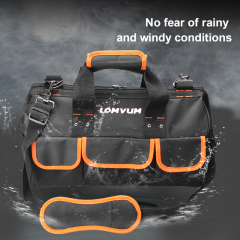 LOMVUM Многофункциональная прочная холщовая водонепроницаемая сумка для инструментов с широким горлышком