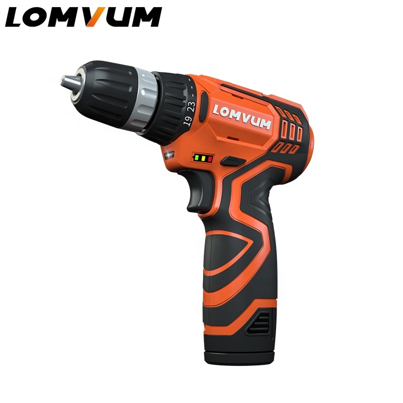 LOMVUM 2 Pieces of 2.0 Ah Lithium Battery Impact Magnet Multi Function Brushless Electric Drill