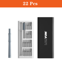 LOMVUM 22/25/50 Caja de aluminio magnético de precisión Reparación de teléfonos móviles Herramientas manuales Juego de puntas de destornillador