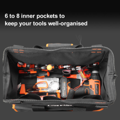 LOMVUM Multifunktions-Werkzeugtasche aus strapazierfähigem, wasserdichtem Segeltuch mit breiter Öffnung
