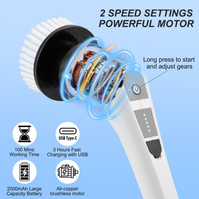 7-In-1 Multifunction Cordless Kitchen & Bathroom Cleaning Brush
