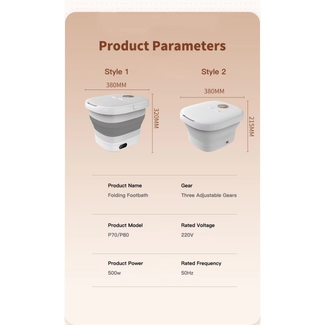 Portable Collapsible Foot Spa Bath Folded Footbath Massager