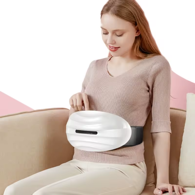 Five-Speed Intensity Wireless Charging Abdominal Waist Massager with Red Light and Hot Compress Vibration Mode