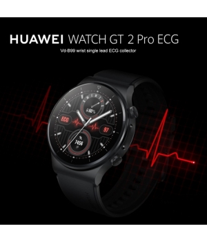 [Modello ECG] HUAWEI WATCH GT 2 Pro Modello ECG Obsidian Black (46 mm) Durata della batteria di due settimane Monitoraggio ECG Specchio in zaffiro Corpo in lega di titanio Fondello in ceramica Orologio intelligente con chiamata Bluetooth