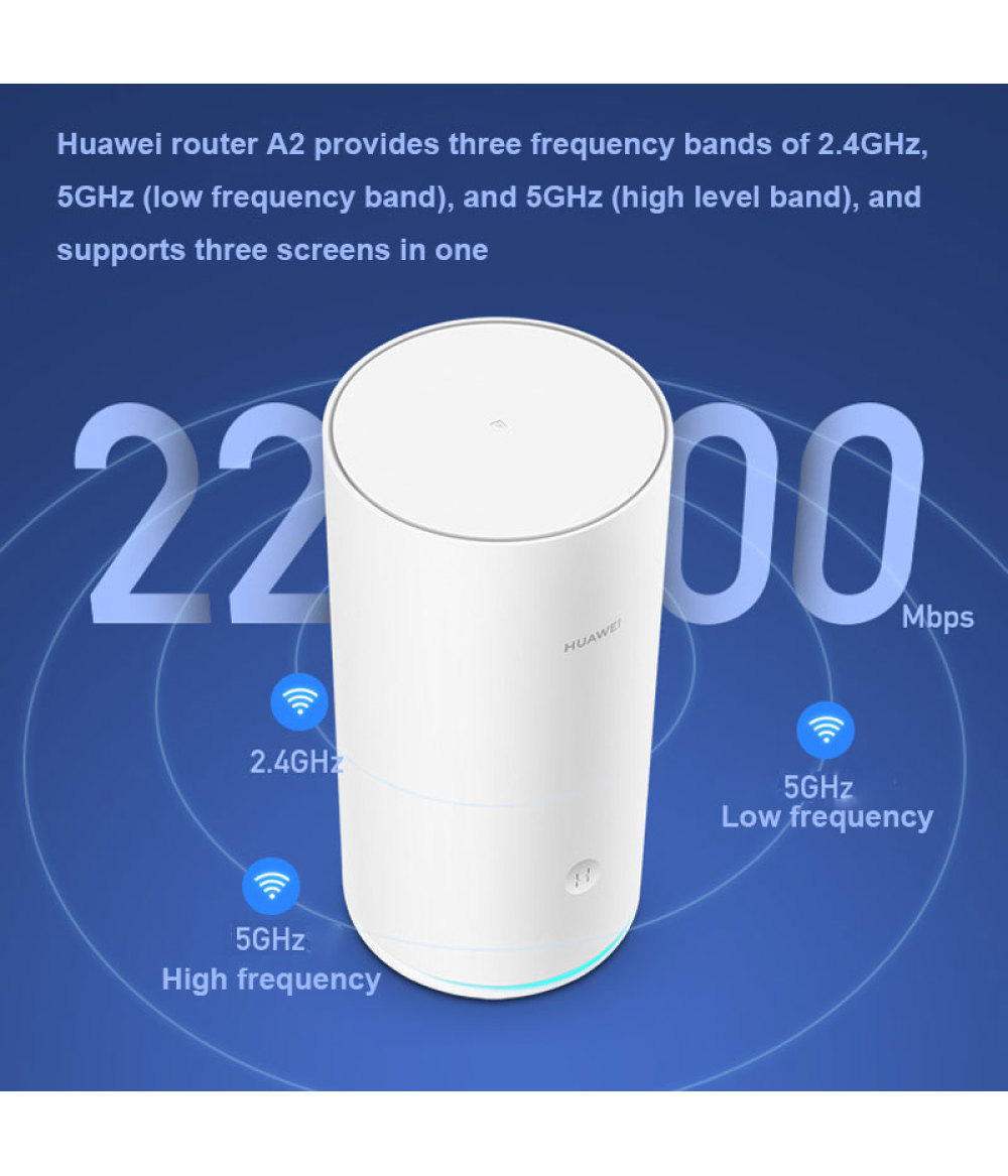 HUAWEI Router A2 Extender WiFi (white) Multi-connection without card One-touch connection Internet protection Quad-core processor Tri-band high-speed WIFI Mobile game acceleration