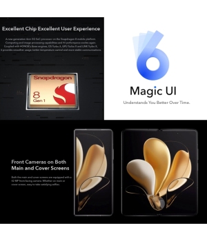 Original New Folding Flagsh Honor Magic V 5G 7.9" Foldable Screem 512GB 12GB RAM Snapdragon 8 50MP Kamera Octa Core Android 12 Magic UI 6 Smartphone
