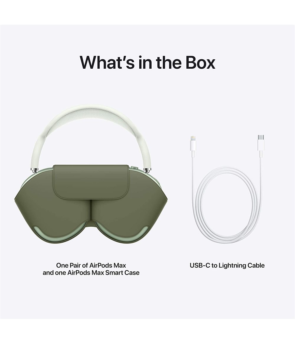 New product launch Apple AirPods Max-wireless Bluetooth headset noise-canceling sports headphones Active noise reduction Spatial audio High fidelity sound quality 20 hours battery life Green