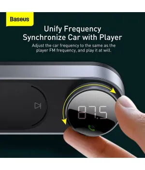 Baseus Solar Power Audio Player / FM Radio Transmitter / Solar Powered, Magnetic Mounting Base, Bluetooth 5.0, Four Modes