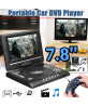 Lecteur DVD portable avec lecteur TV - Écran LCD TFT 7.5", fonction jeu, compact et léger - Top des ventes
