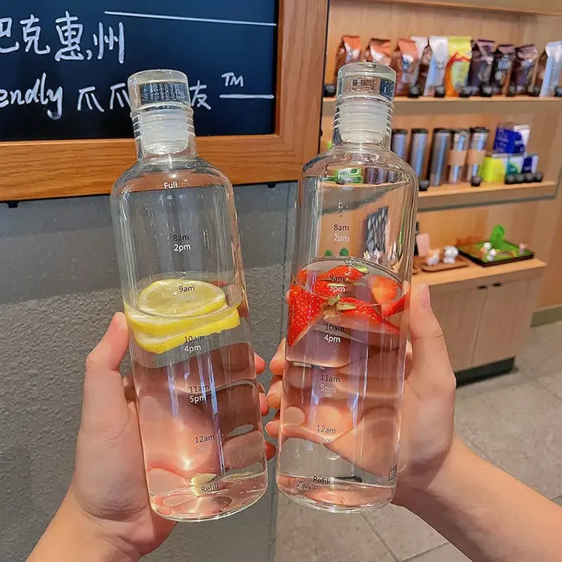 Personalized drink container stylish transparent water bottle fruit infuser water bottle diffuser water bottles with scale