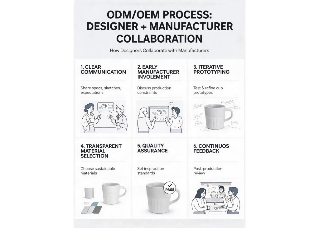 How do designers collaborate with manufacturers during the ODM/OEM process?