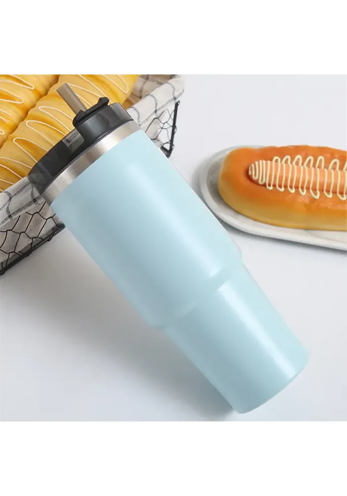 30oz Stainless Steel Travel Tumbler with Straw