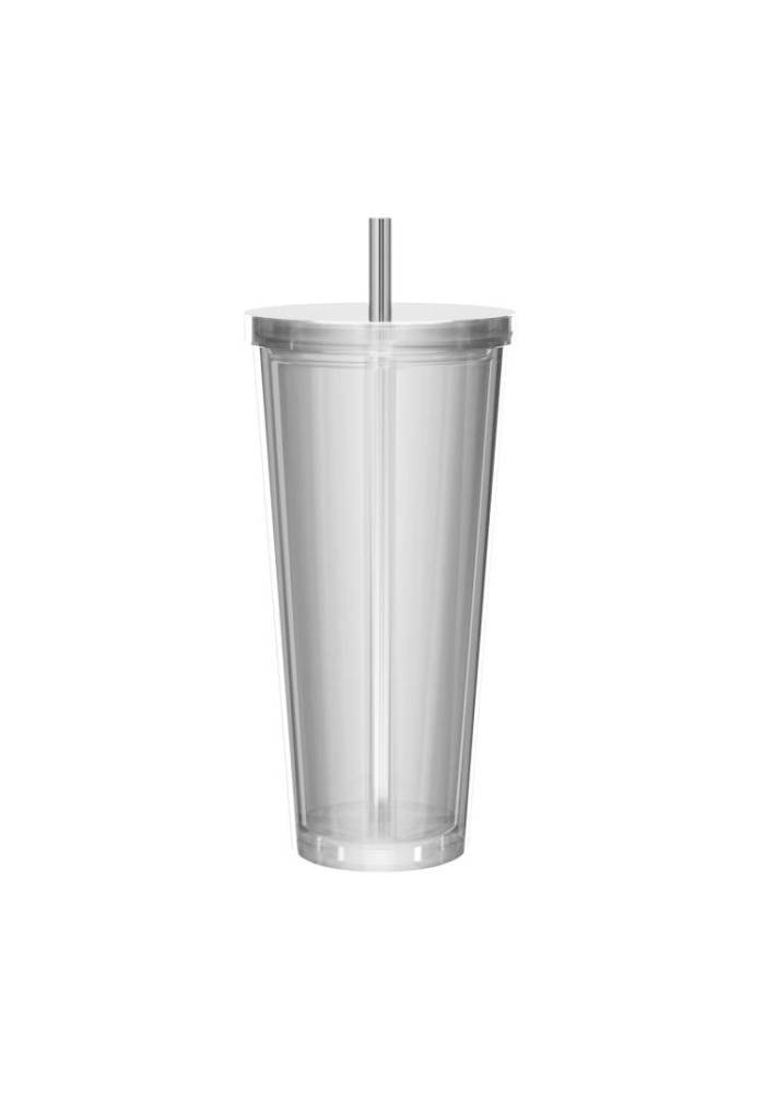  Double Wall Plastic Clear Reusable Cups 