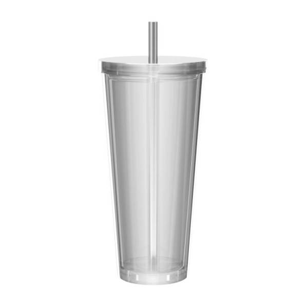  Double Wall Plastic Clear Reusable Cups
