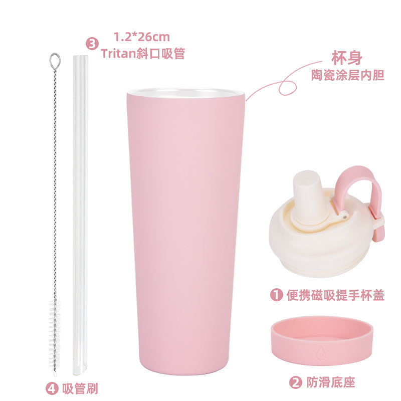 Portable Magnetic Handle Milk Tea Cup
