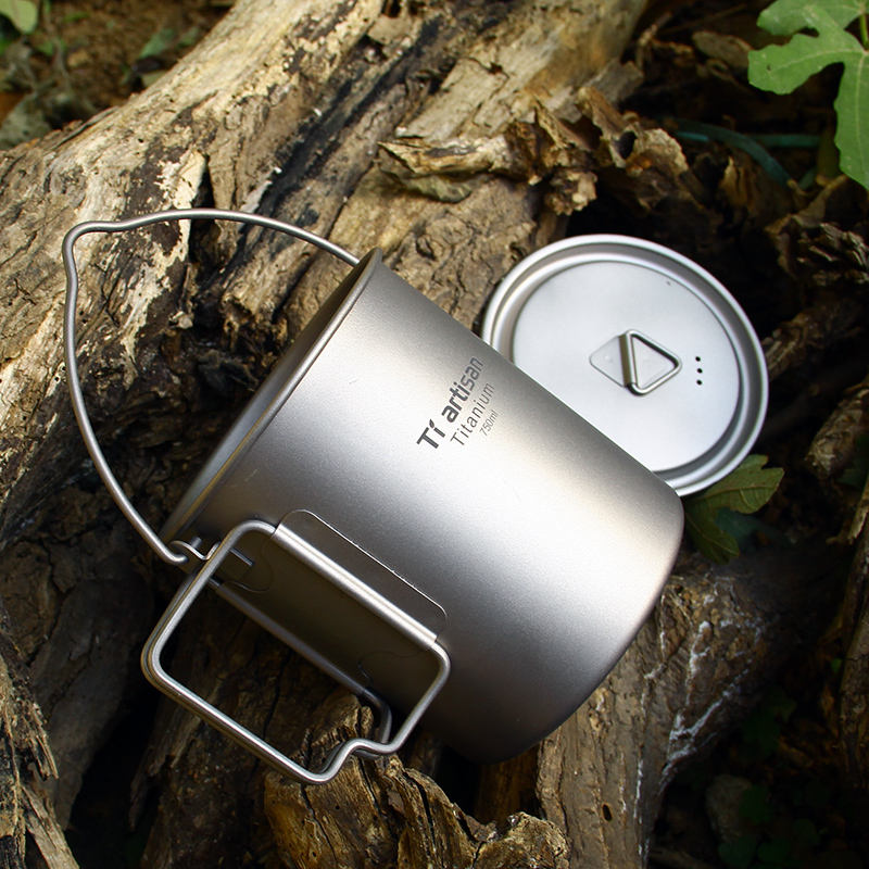 Outdoor Pure Titanium Multi-Purpose Folding Cup (with Storage Bag)