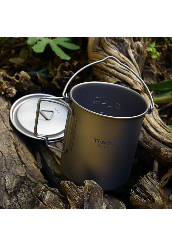 Outdoor Pure Titanium Multi-Purpose Folding Cup (with Storage Bag)