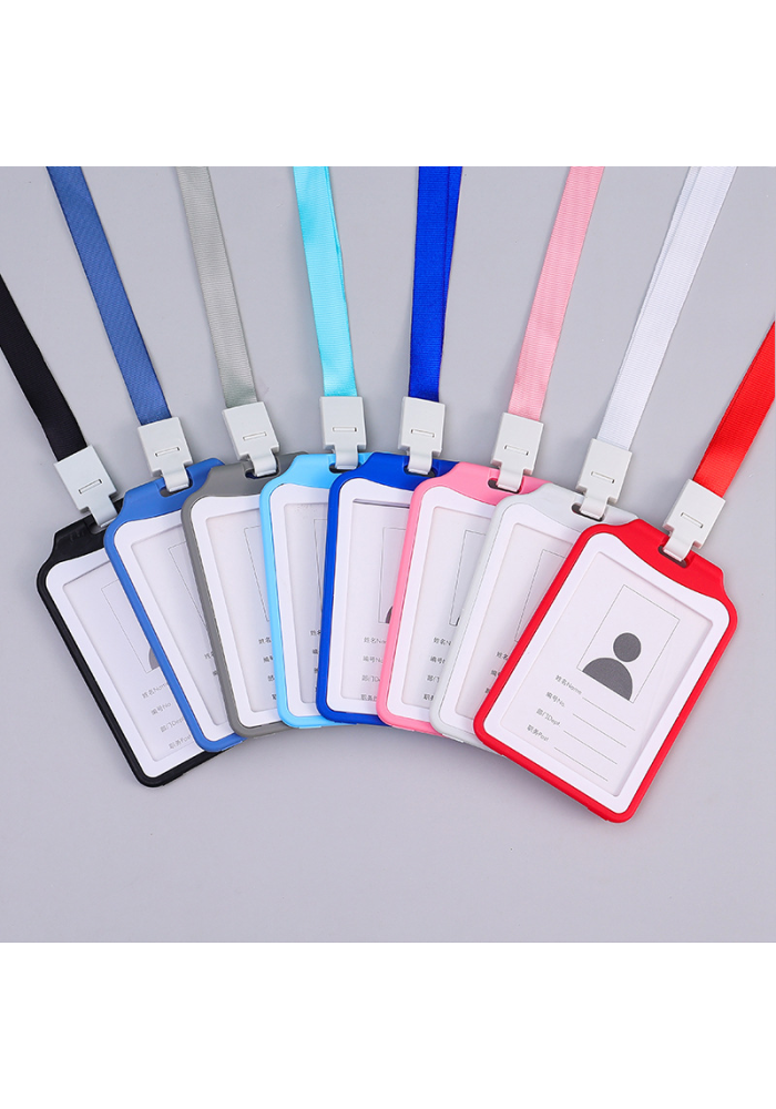 Vertical Badge Holder with Detachable Buckle Lanyard