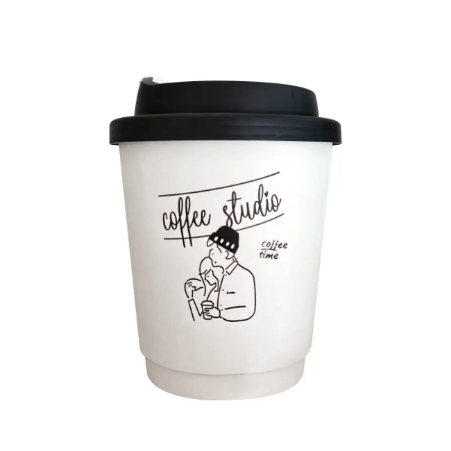 Custom 8oz Disposable Coffee Cups with Lids
