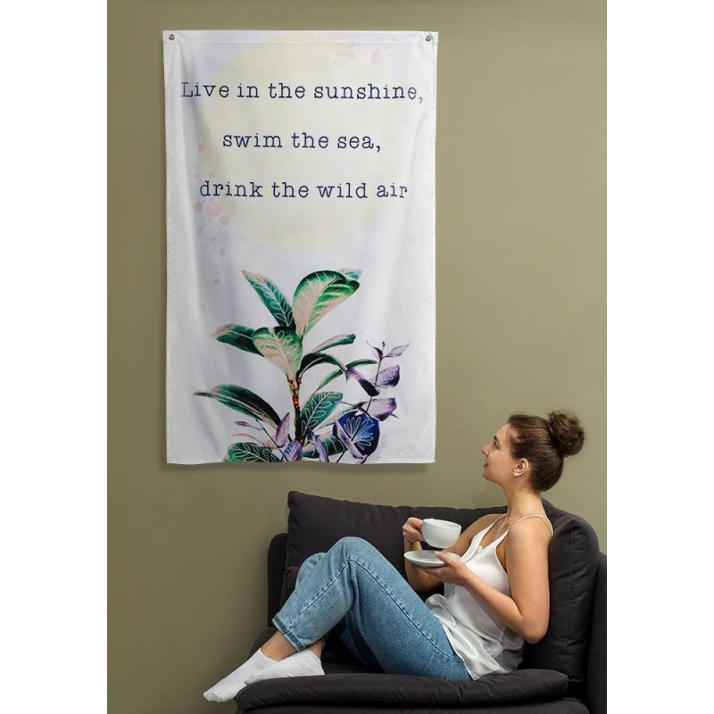 Custom Printed Polyester World Map Banner with Grommets