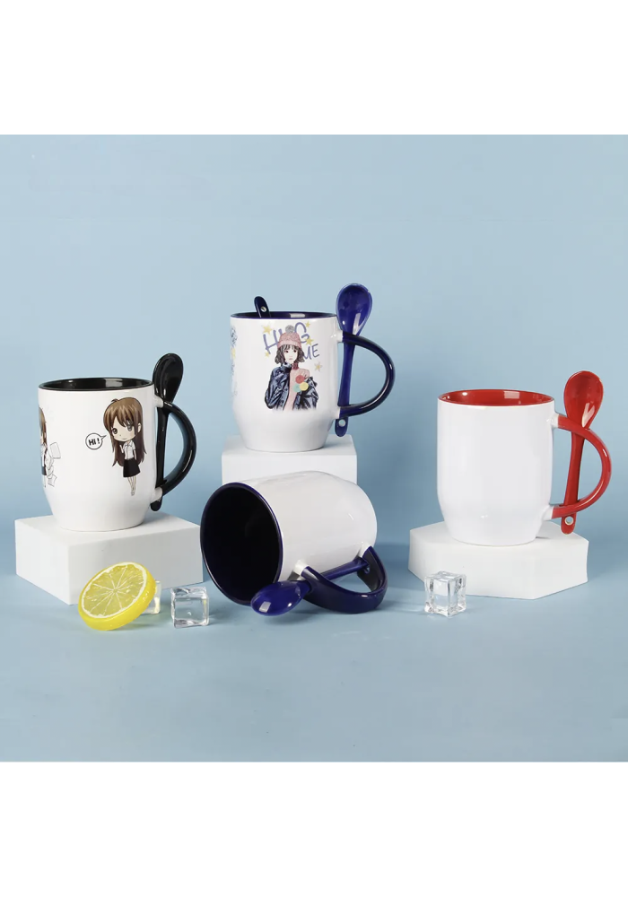 Color Changing Ceramic Mug with Spoon