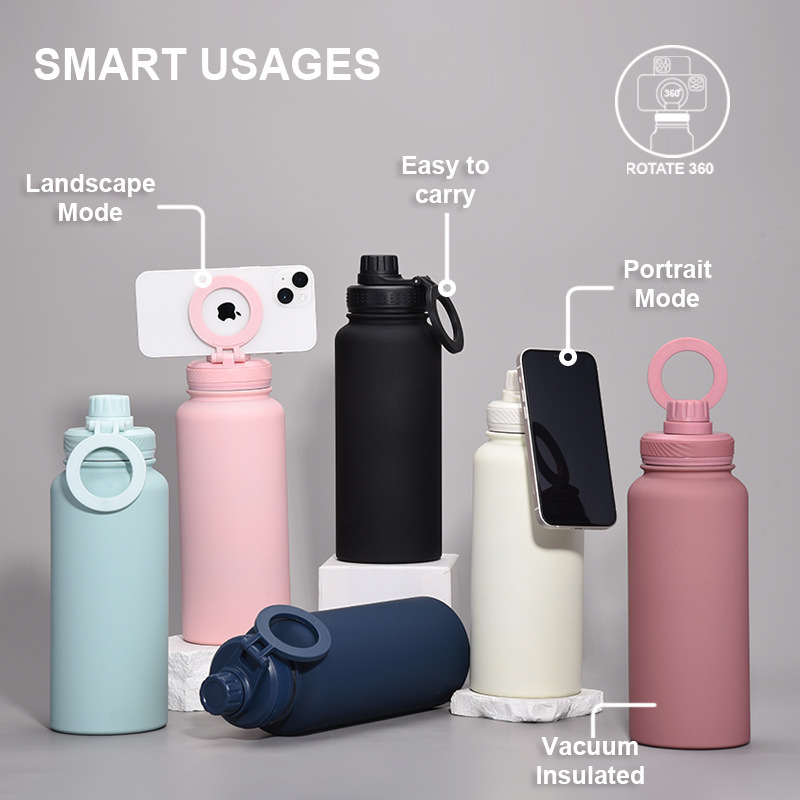 Large Capacity Magnetic Support Insulated Water Bottle