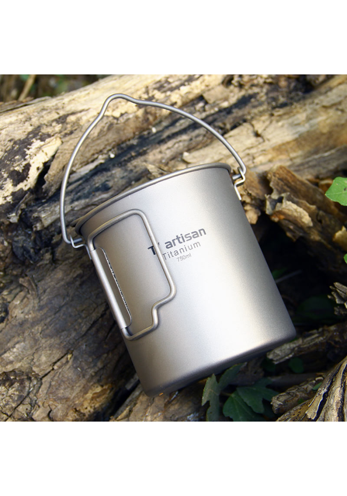 Outdoor Pure Titanium Multi-Purpose Folding Cup (with Storage Bag)