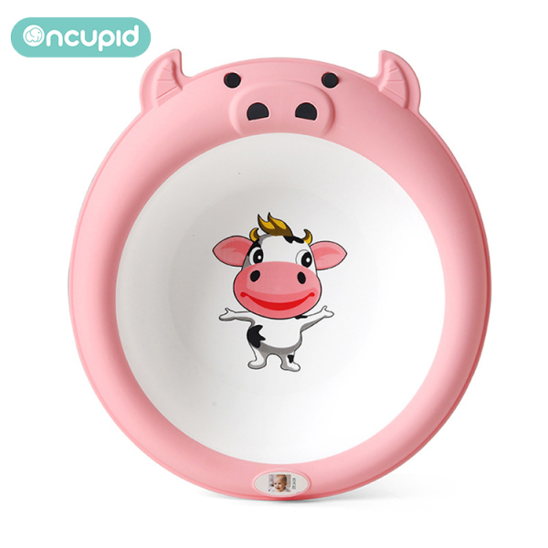 Wholesale manufacturers baby products new children's happy cow infant toddler washbasin PP plastic non-slip baby washbasin