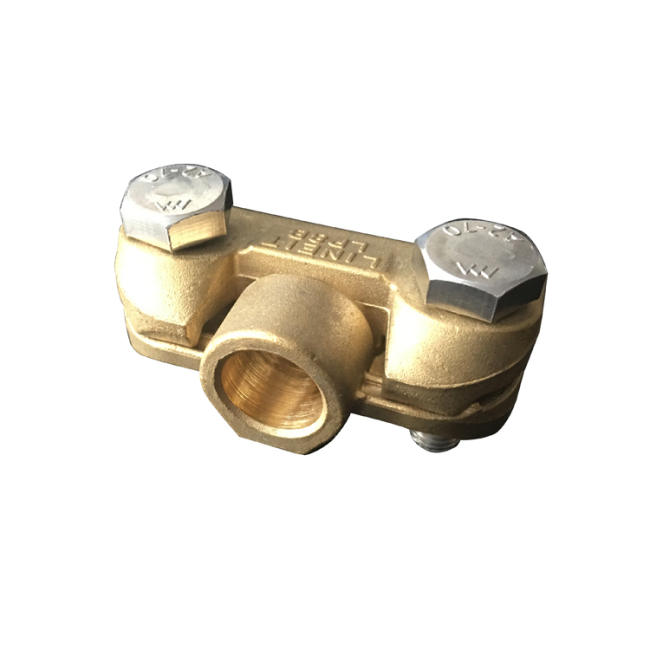 Trolley Line Low Piece Brass Wire Bracket Clamp