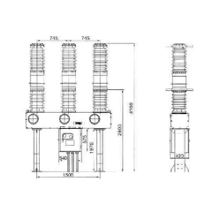 Pneumatic Arc Extinguishing Chamber High Voltage Outdoor SF6 3 Phase Circuit Breaker